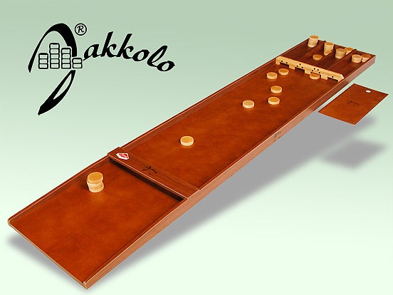 Shuffleboard mieten – Jakkolo / Sjoelbak Spielbrett inkl. Steine & Gleitpulver