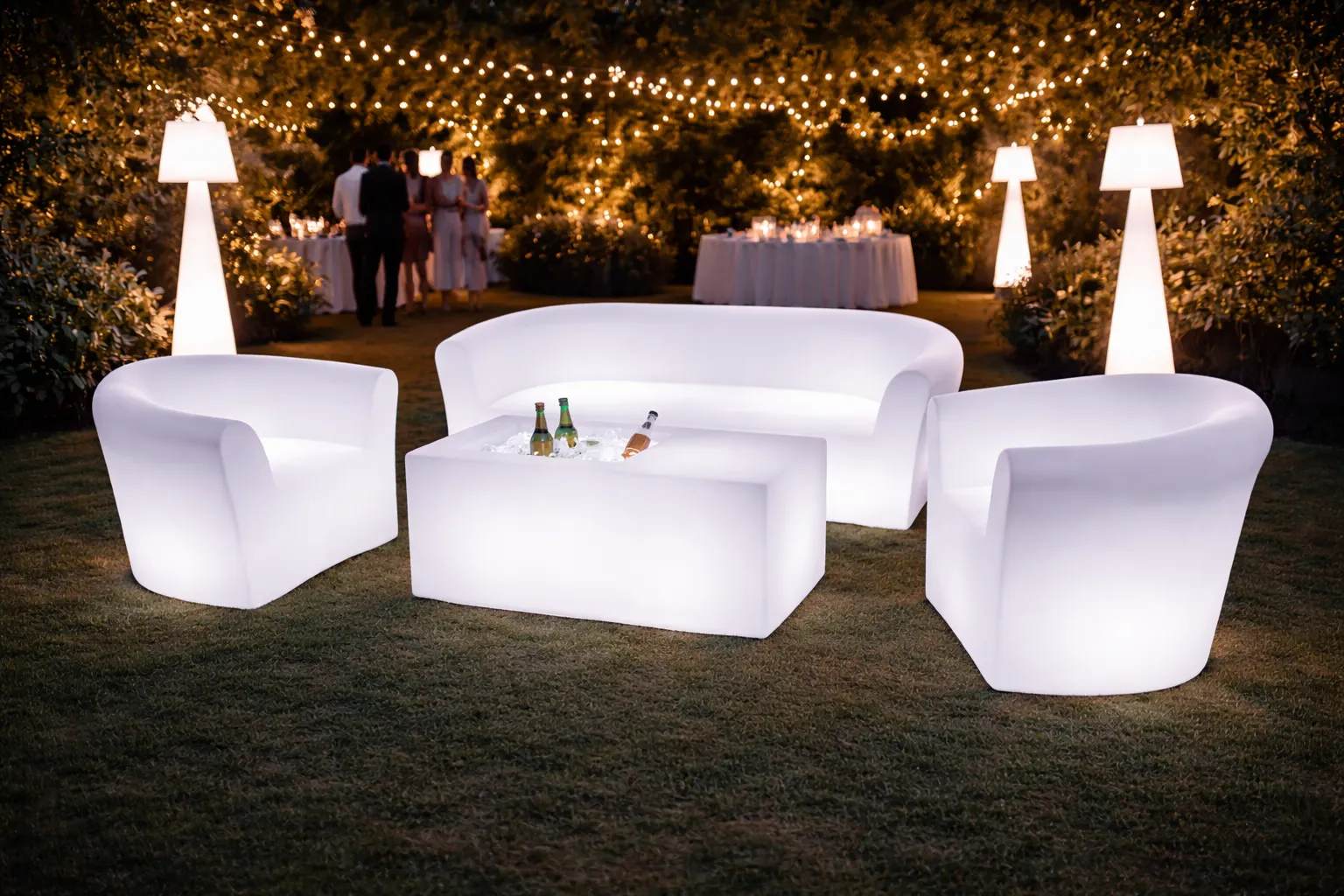 LED Lounge Halo mieten – beleuchtetes Loungemöbel – 5