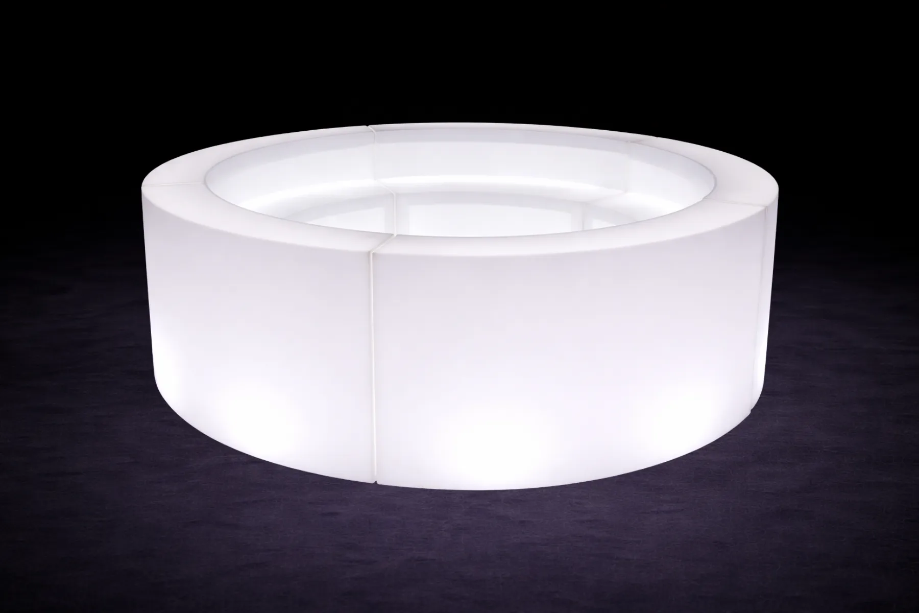 LED Theke rund mieten – beleuchtetes Loungemöbel