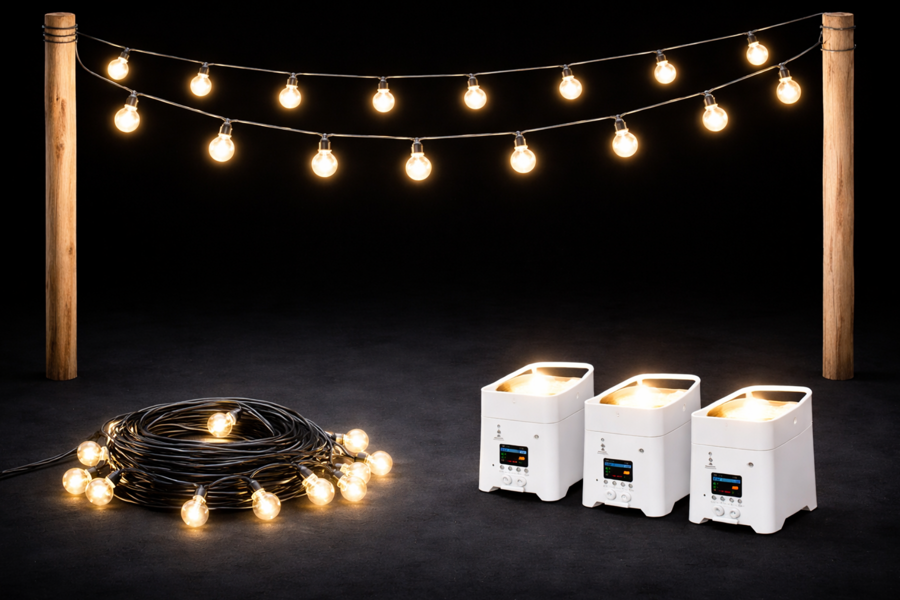 Beleuchtungspaket für Sternenzelte mieten – Lichtpaket passend zum Zelt