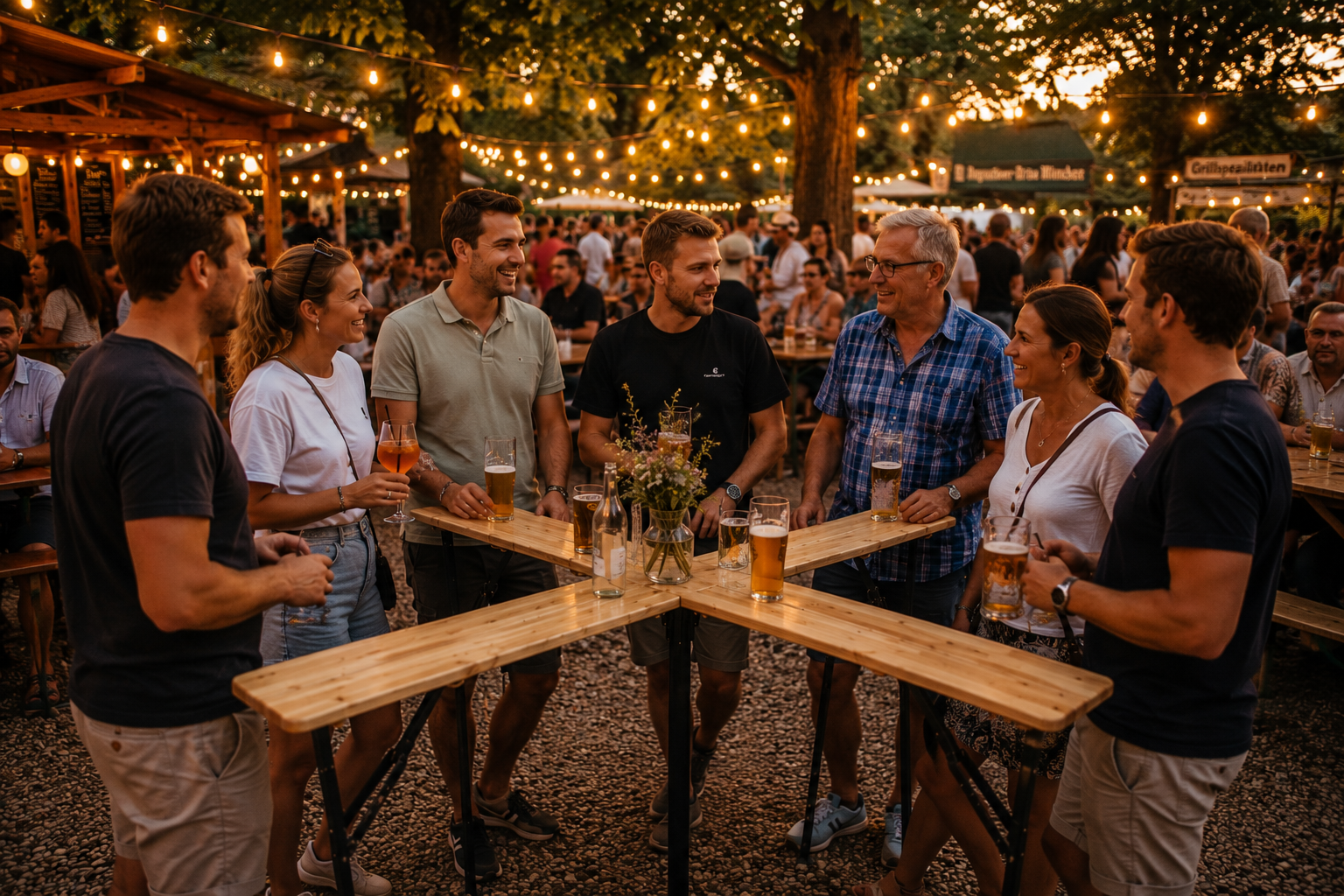 Premium Outdoor-Stehtisch mieten - für Sommerfest, Vereinsfeier & Gartenparty – 3