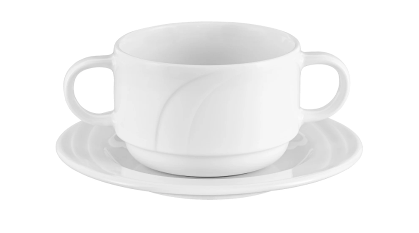 Suppentasse mit Untertasse mieten - 280 ml