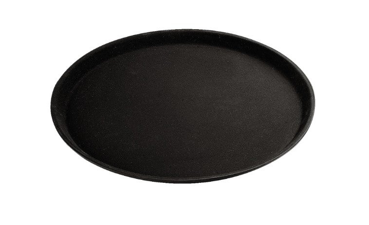 Serviertablett mieten - rund, schwarz, 35,5 cm
