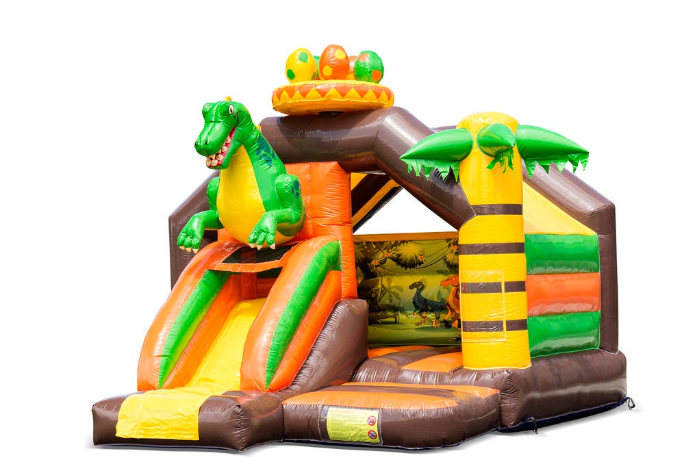 Hüpfburg Dino-Slide mieten – Hüpfburg mit Rutsche zum Klettern