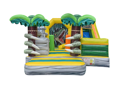 Hüpfburg mieten T-Rex mit Rutsche – Profi Dino-Springburg 5x4x4 m inkl. Zubehör – 3