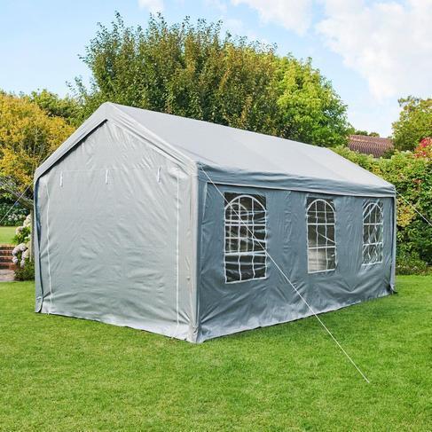 Partyzelt Festzelt 6x3 m mieten – stabiles Bierzelt & Pavillon grau, optional mit Lieferung & Aufbau – 2