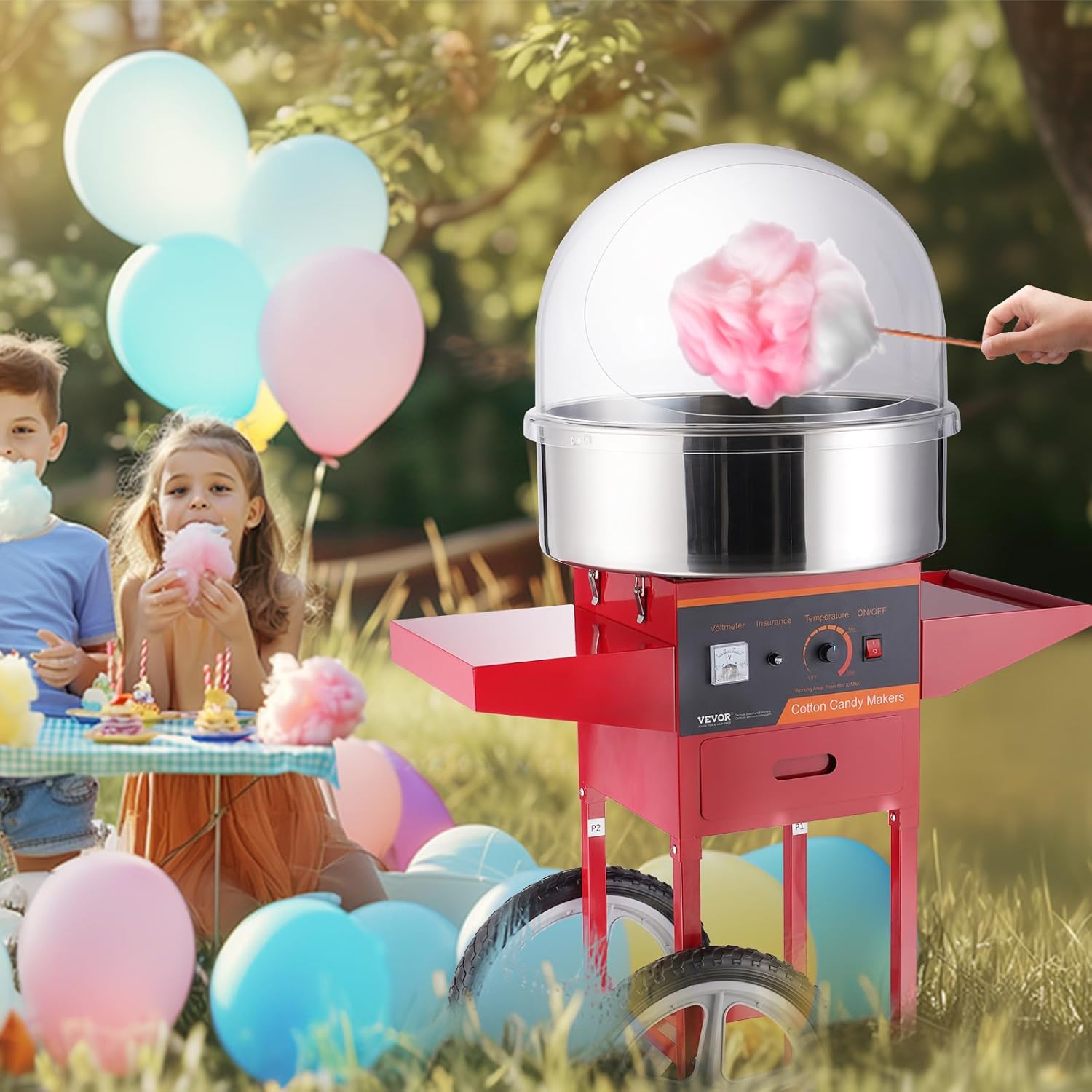 Zuckerwattemaschine mit Wagen & Haube mieten – Profi-Gerät für Event & Party – 4