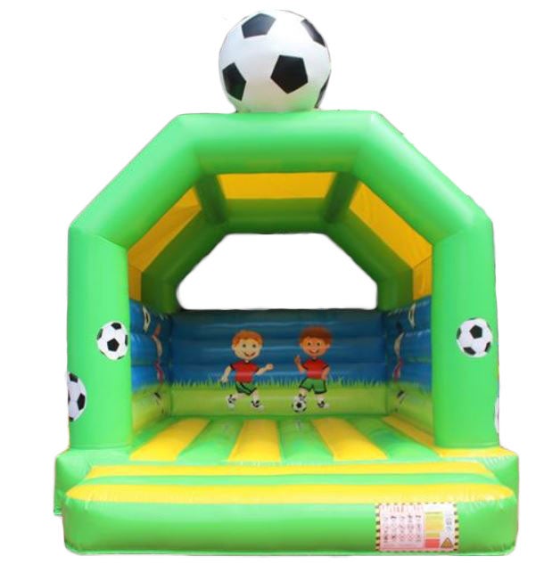 Hüpfburg mieten Fußball mit Dach – Profi Springburg 5x4x5 m inkl. Zubehör