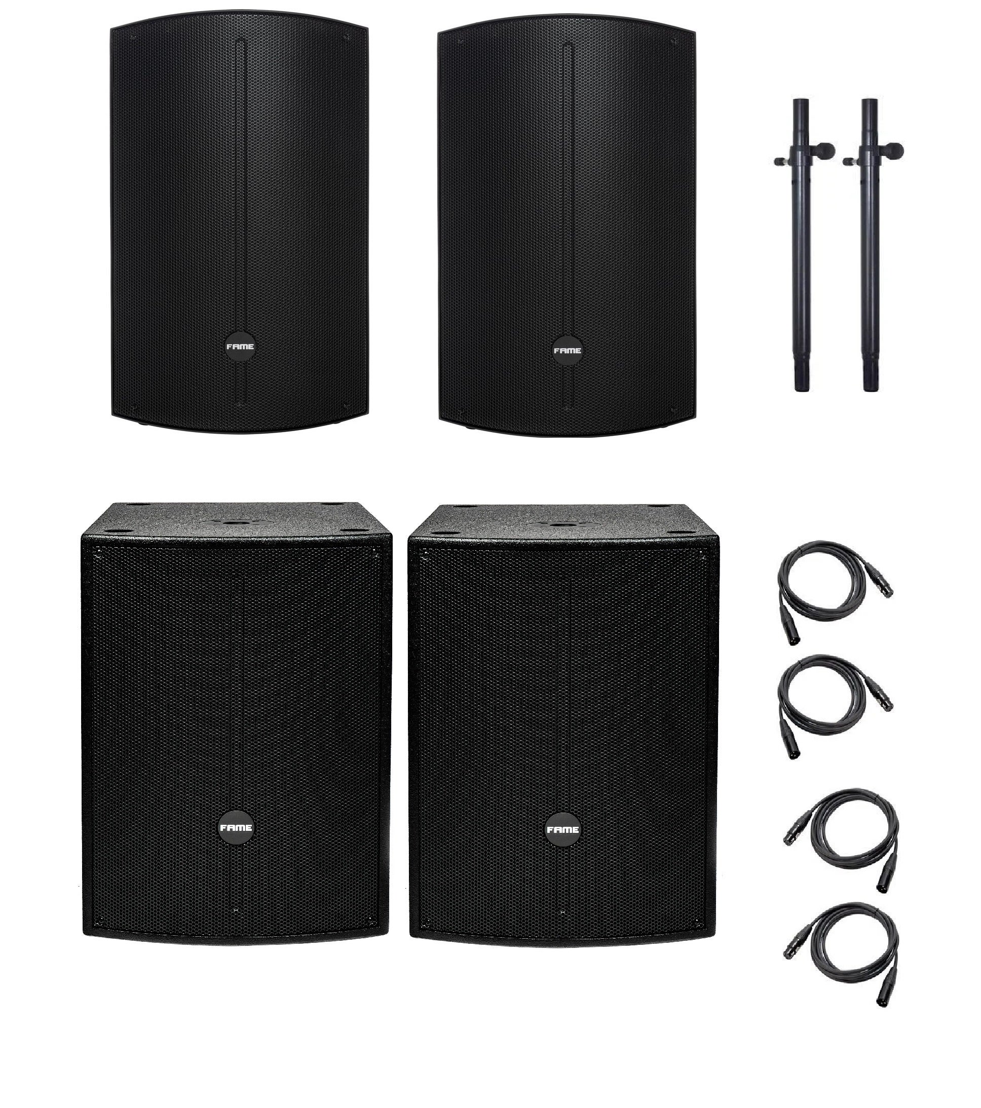 PA-Anlage mieten – DJ-Anlage für 300+ Personen, Fame Tops & Subwoofer