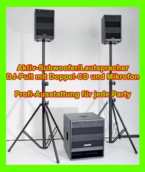 PA-/DJ-Anlage mieten – komplett mit Boxen, Mischpult & Doppel-CD-Player
