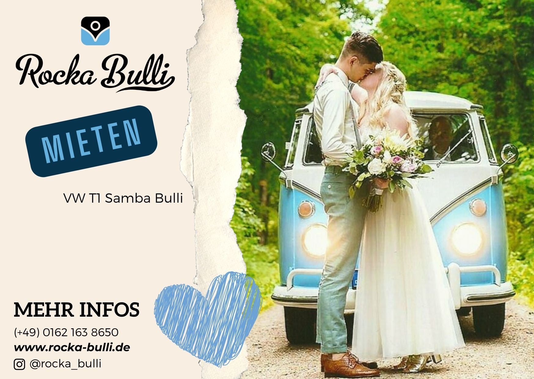 VW T1 Samba Bulli - Hochzeitsauto Oldtimer Brautauto MietBulli - RockaBulli – 2