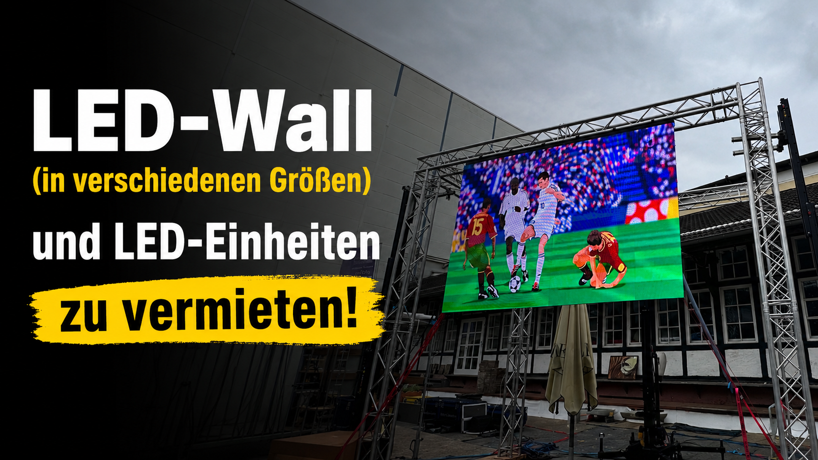 LED-Video-Wall mieten – Indoor & Outdoor bis 22 qm, Full-HD, Wunschformat