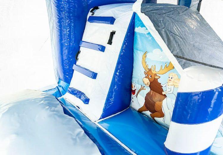 Hüpfburg Multiplay XXL Eis mieten – 5,9x5,8x3,5 m, überdacht mit Rutsche – 3