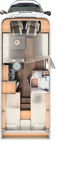Wohnmobil mieten – Sunlight T 67, teilintegriert für 2–5 Personen – 3
