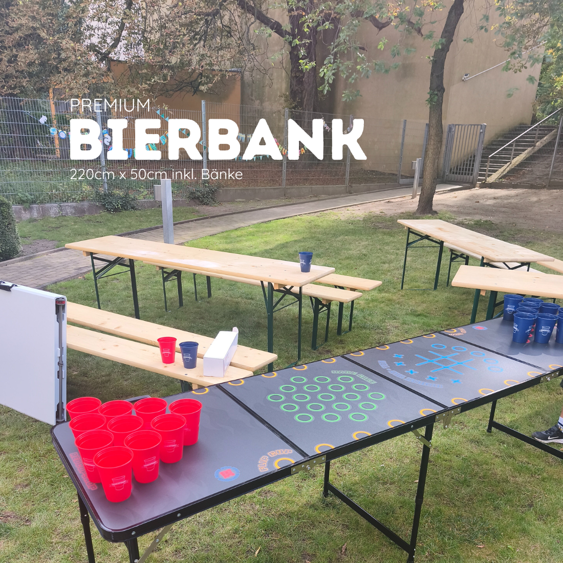 Bierzeltgarnitur mieten - Tisch & 2 Baenke 220 x 50 cm fuer bis zu 8 Personen – 2