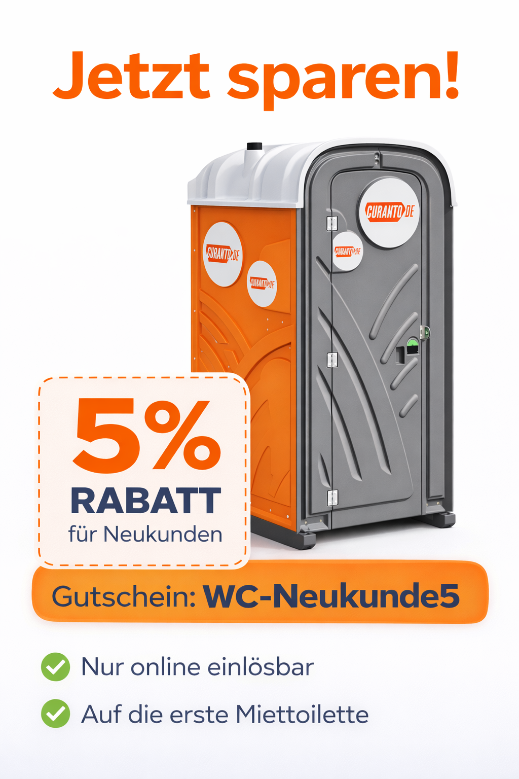 Mobile Baustellentoilette mieten | Toilettenkabine ohne Kanalanschluss | Miet-WC