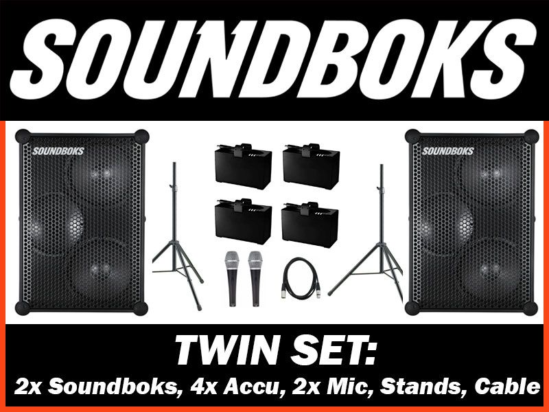 Soundboks 3/4 Twin-Set & DJ-Controller mieten – Musikanlage, PA-Anlage, Akku-Box | Berlin