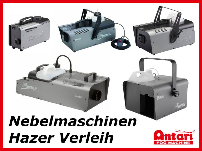 Nebelmaschine mieten Berlin: Antari Hazer, Akku-Nebelmaschine, Dunstmaschine, Lichteffekte