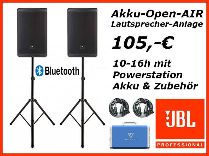 Akku-PA & Open-Air-Musikanlage mieten – JBL EON 715, Soundboks, Powerstation | Berlin