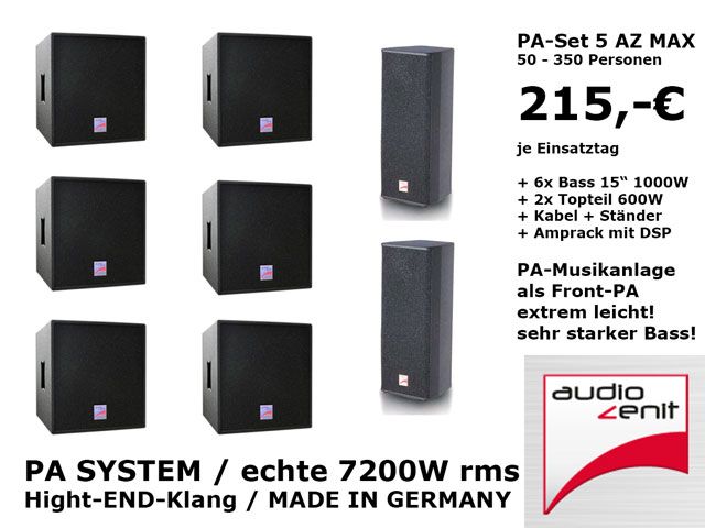 PA-Set 7 mieten – Soundsystem für LKW-Demowagen, Paraden & Karneval (bis 1000 P.) | Berlin – 2