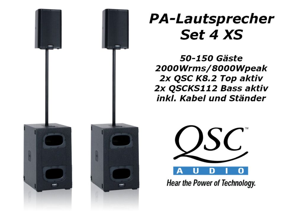 Musikanlage & PA-Anlage mieten – QSC K12.2, K8.2, CP12, KS112 & Soundboks | Berlin – 2