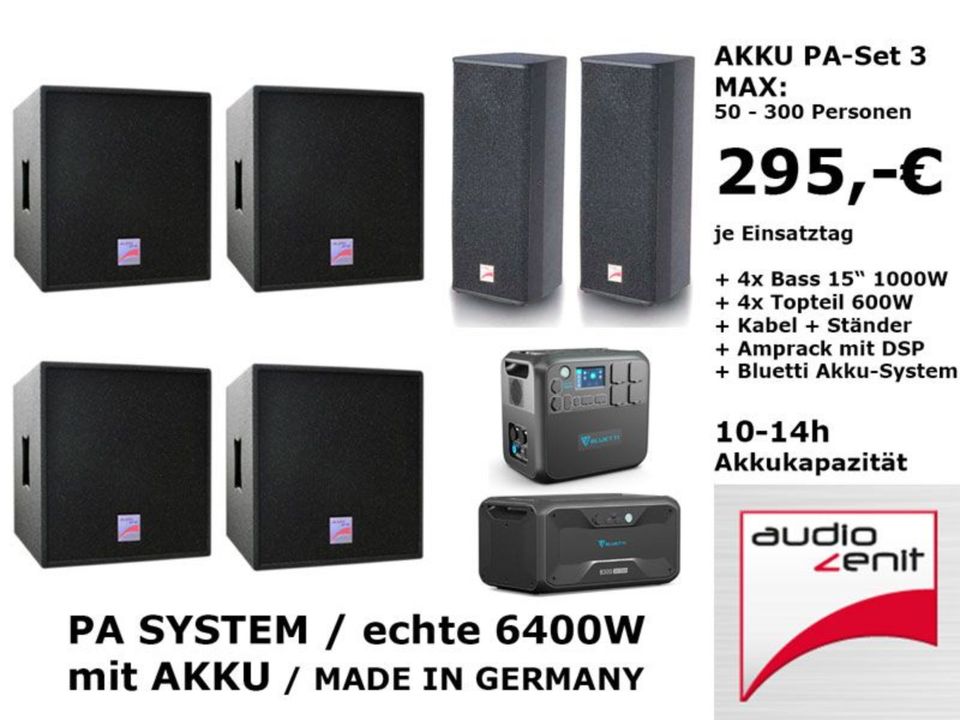 Akku-PA-Anlage mieten Berlin: Open-Air-Sound für LKW, Demos & Partys ohne Strom – 4