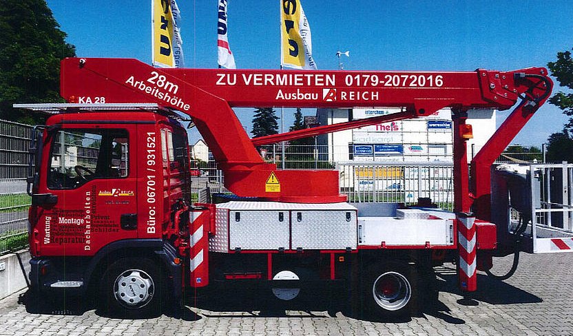 Hubsteiger 7,5 t – Bison Palfinger TKA 28 KS mieten bei Ausbau Reich