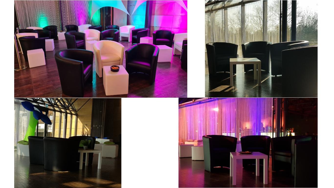 Loungemöbel Set, Cocktailstühle, Cocktailcouche, Loungetisch mieten – 2