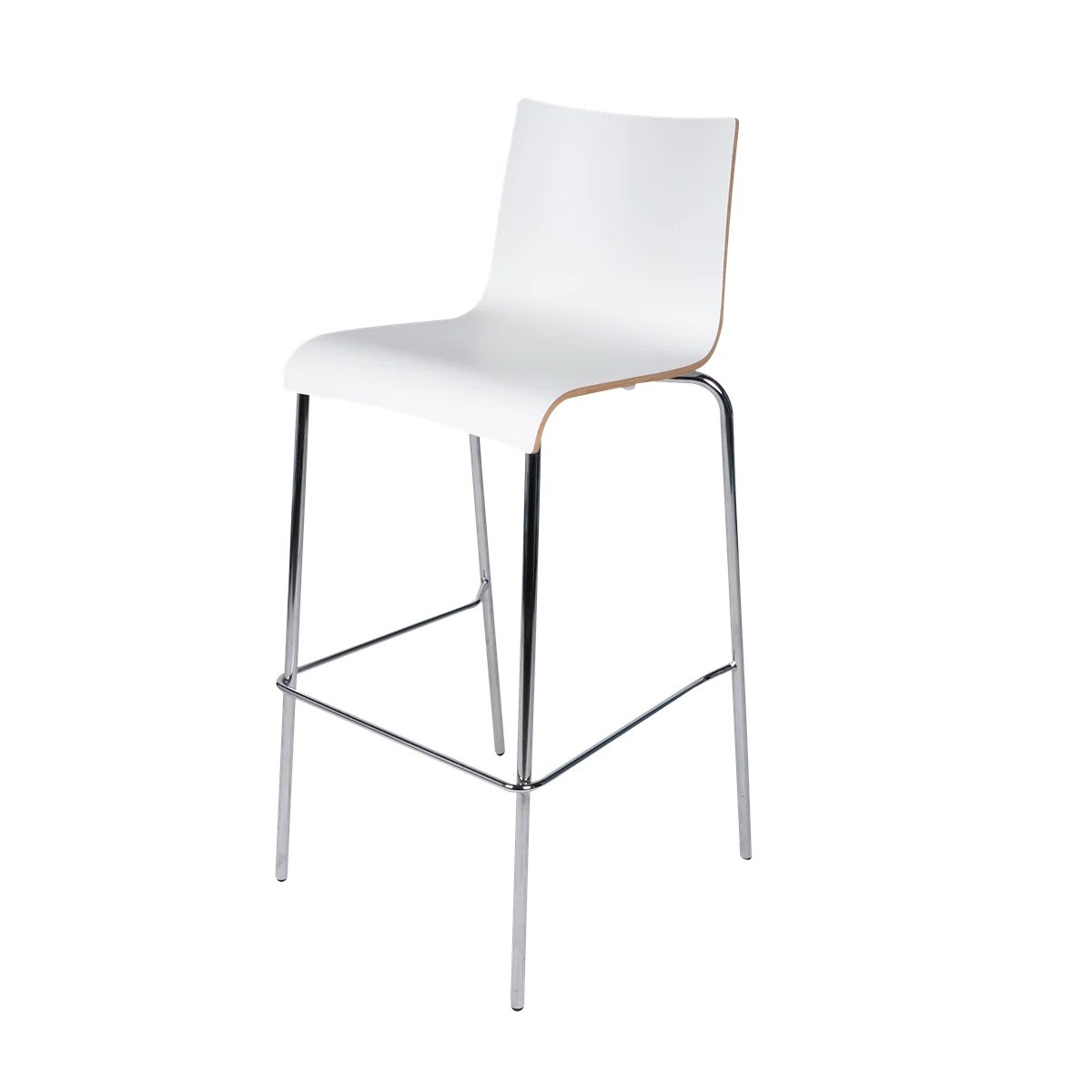 Barhocker Holz-Chrom Weiss mieten