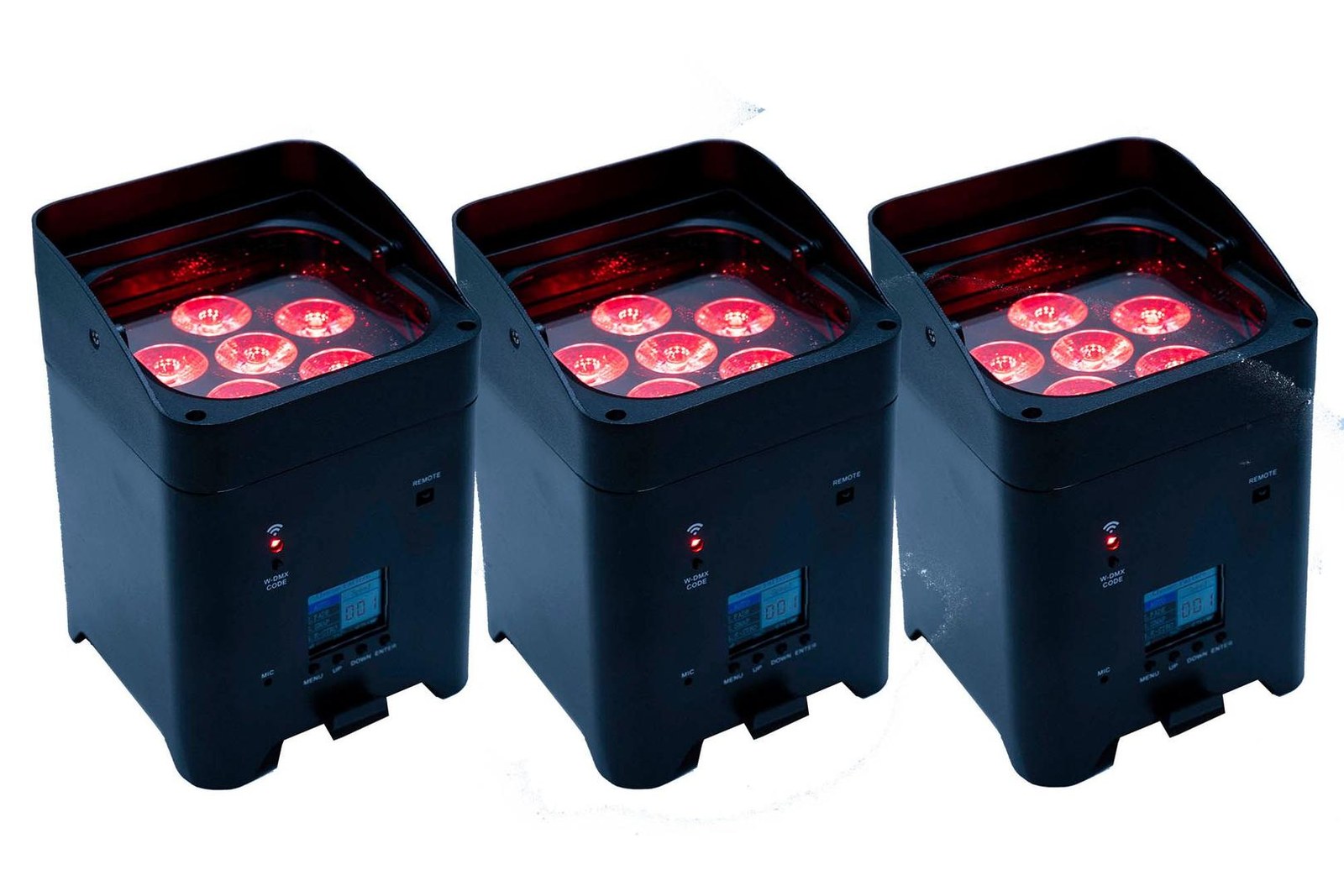 Professionelle 6-LED-Strahler 90W mit Akku für Party-und Firmenevent m