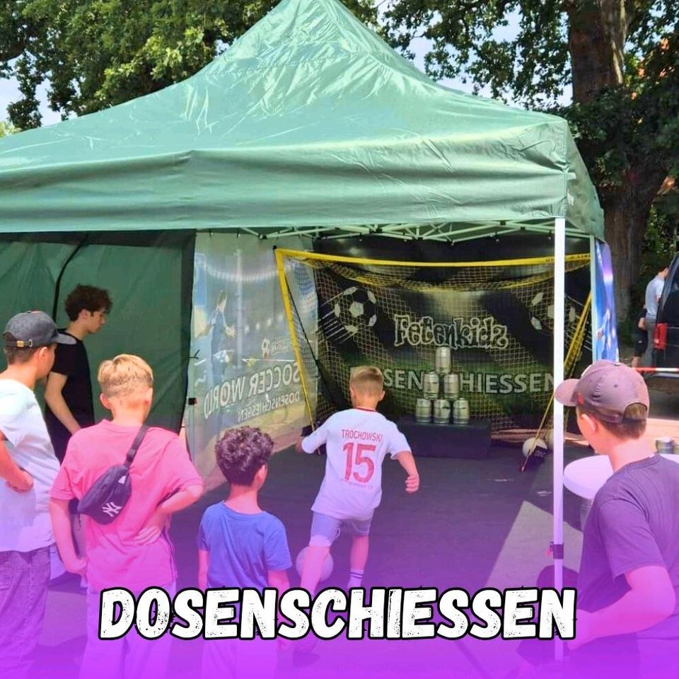 XXL Fußball Dosenschießen Dosen schießen statt werfen mieten in Deutsch Evern