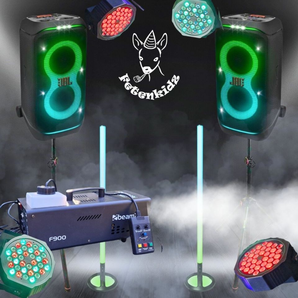 Partyboxen Beleuchtung Laser Lichtanlage Nebel mieten