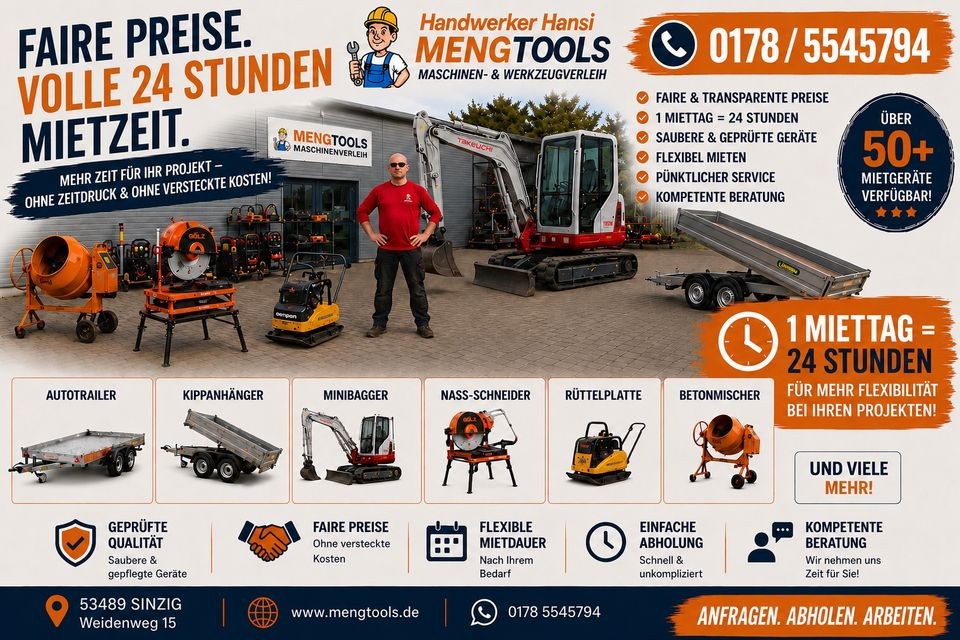 Anhänger 750kg Hochplane Kastenanhänger mieten bei MENGTOOLS – 2