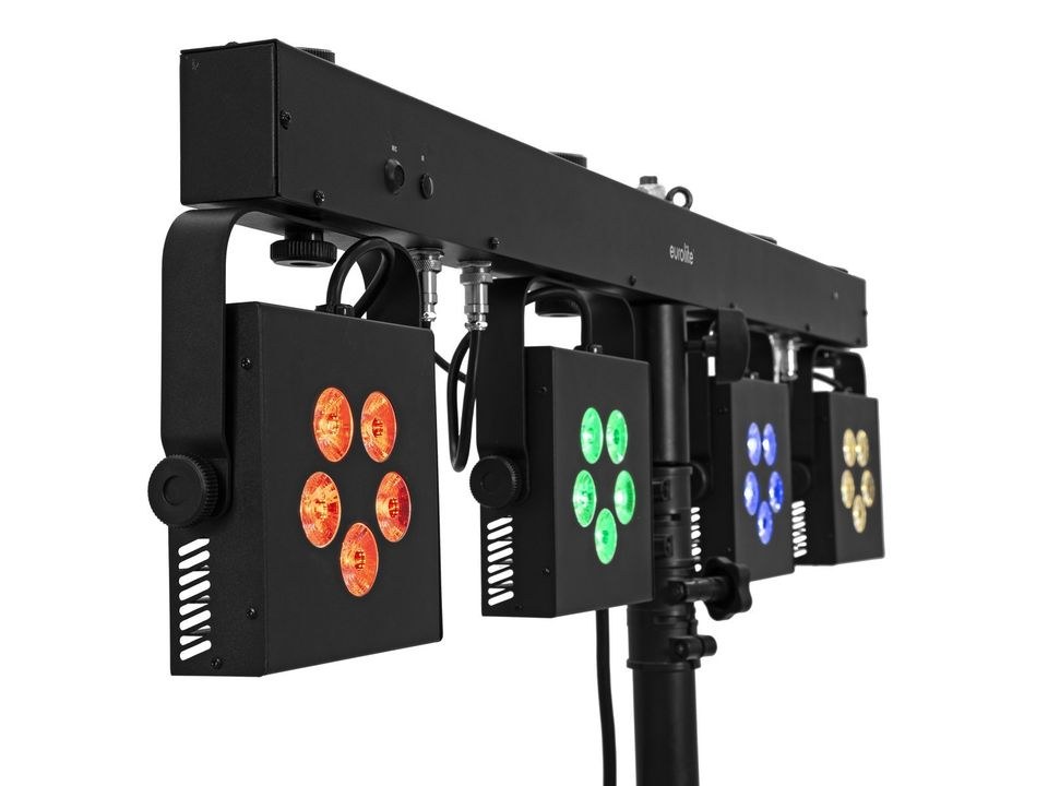 MIETE | LED Lichtanlage mit 4 Scheinwerfern und Stativ - für Hochzeit, Party, Bühne, DJ...