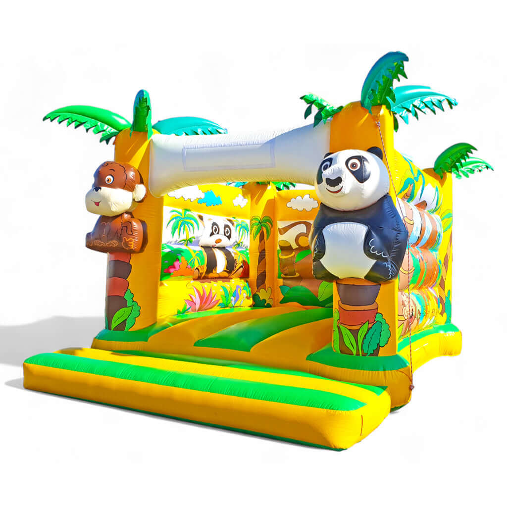 Hüpfburg Affe & Panda mieten 4x5m - Auf zum Dschungelabenteuer