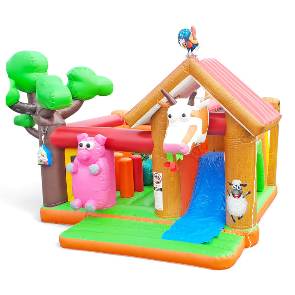 Multiplay Hüpfburg Bauernhof mieten 5,6×5,3m - Ländlicher Hüpftspaß