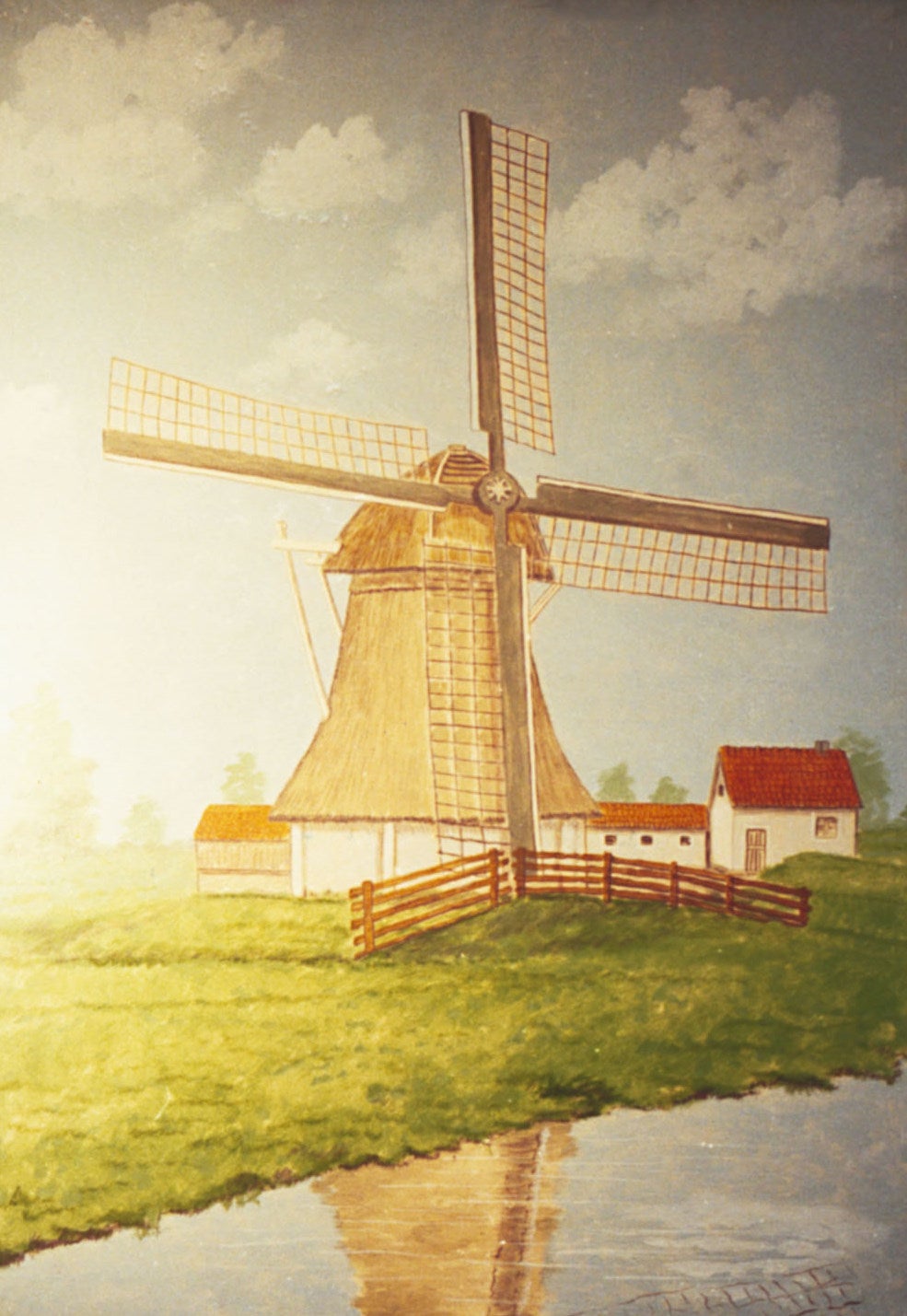 Windmühle Kulisse mieten - holländisch handgemalt 200 cm B1-zertifiziert