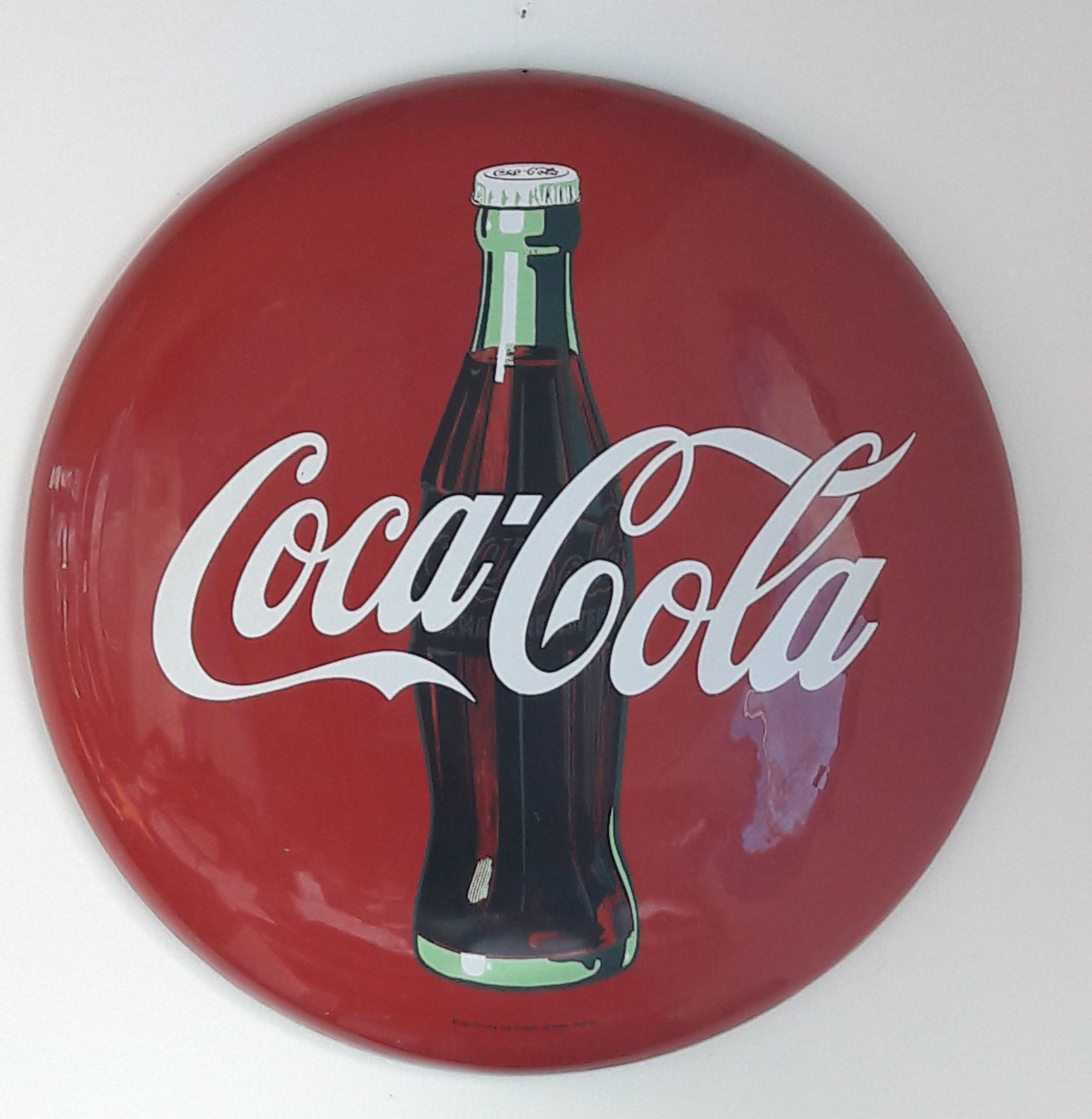 Cola-Werbeschild mieten – originales rundes Reklameschild, ca. 90 cm Ø