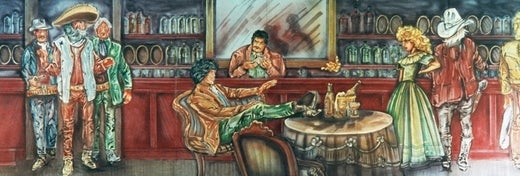 Western Saloon Kulisse mieten – Cowboy & Wilder Westen, handgemalt, freistehend – 2