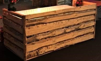 Thekenverblendung mieten – Rustikale Holz-Verblendung für Theke & Bar | Event – 2