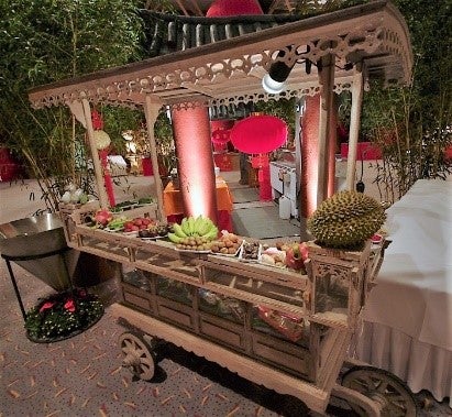 Asiatischer Verkaufswagen mieten – Buffetwagen aus Teakholz, China & Japan – 4