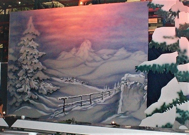 Weihnachts-Kulisse mieten – Alpenland & Schneelandschaft, B1, ca. 500x420 cm