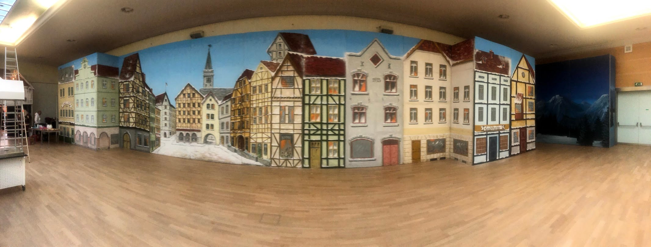 Winter-Altstadt-Kulisse mieten – verschneiter Marktplatz, Fachwerk, 20 m – 3
