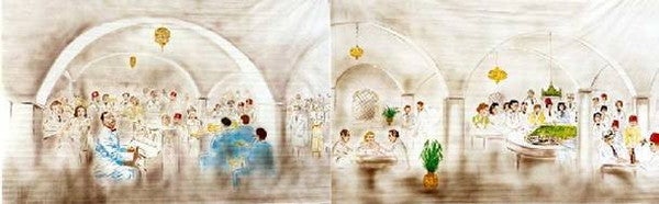 Casablanca-Kulissen mieten – Hollywood, Film, Marokko, handgemalt, 18 m