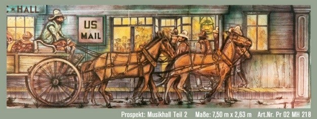 Music Hall Kulisse mieten – Western & USA Saloon Backdrop, ca. 7,5 m breit – 2