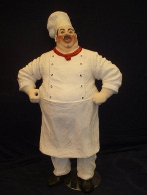 Koch Figur mieten - französischer Koch 175 cm Polyresin Restaurant-Deko – 2