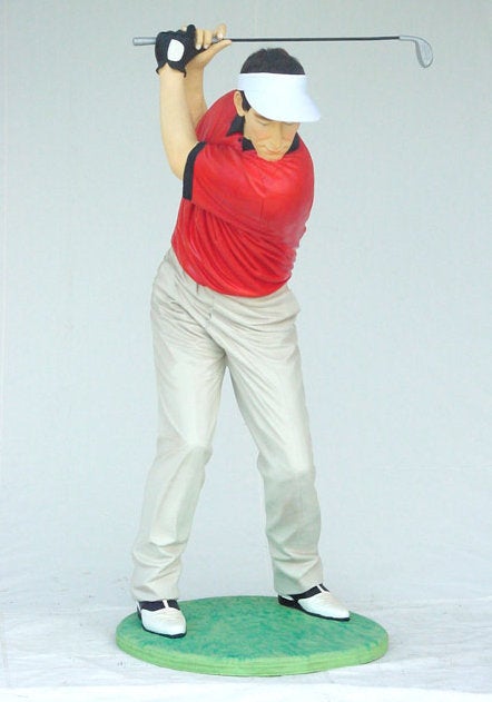 Golfer Figur mieten – lebensgroß ca. 180 cm, Golf & Minigolf Deko