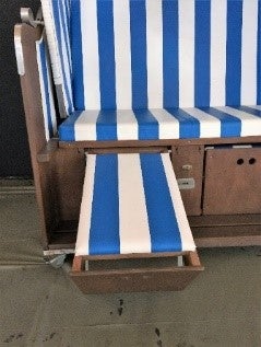 Strandkörbe mieten – Original 2-Sitzer Strandkorb in Blau/Weiß – 3