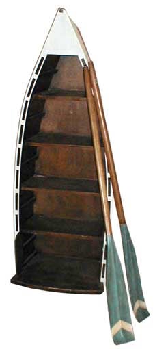 Ruderboot mieten ca. 320 cm - Holz-Deko-Boot, wahlweise mit Steuerrad & Paddel