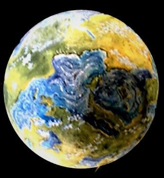 Planet Erde Deko mieten - halbplastischer Weltkugel-Globus ca. 100 cm für Weltraum-Events